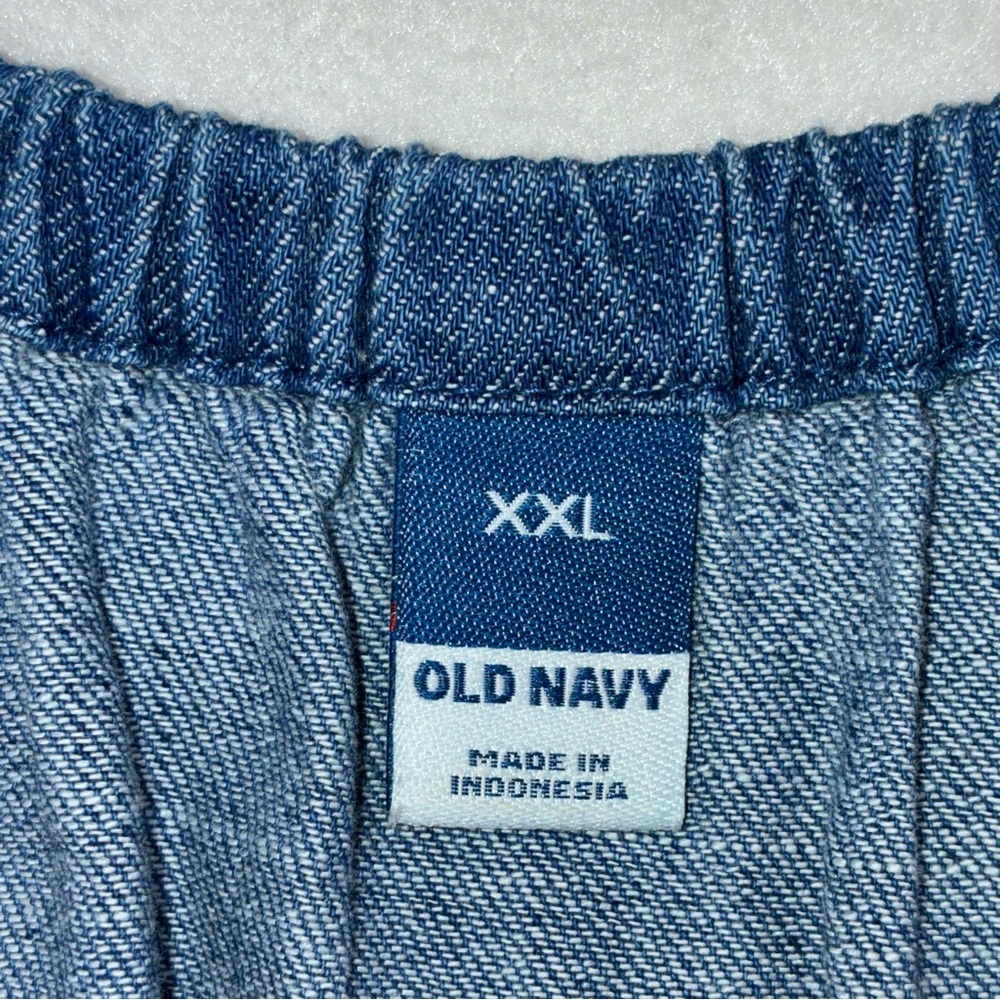 SOLD Old Navy Chambray Peasant Babydoll Blouse Top XXL Boho Prairie Coastal